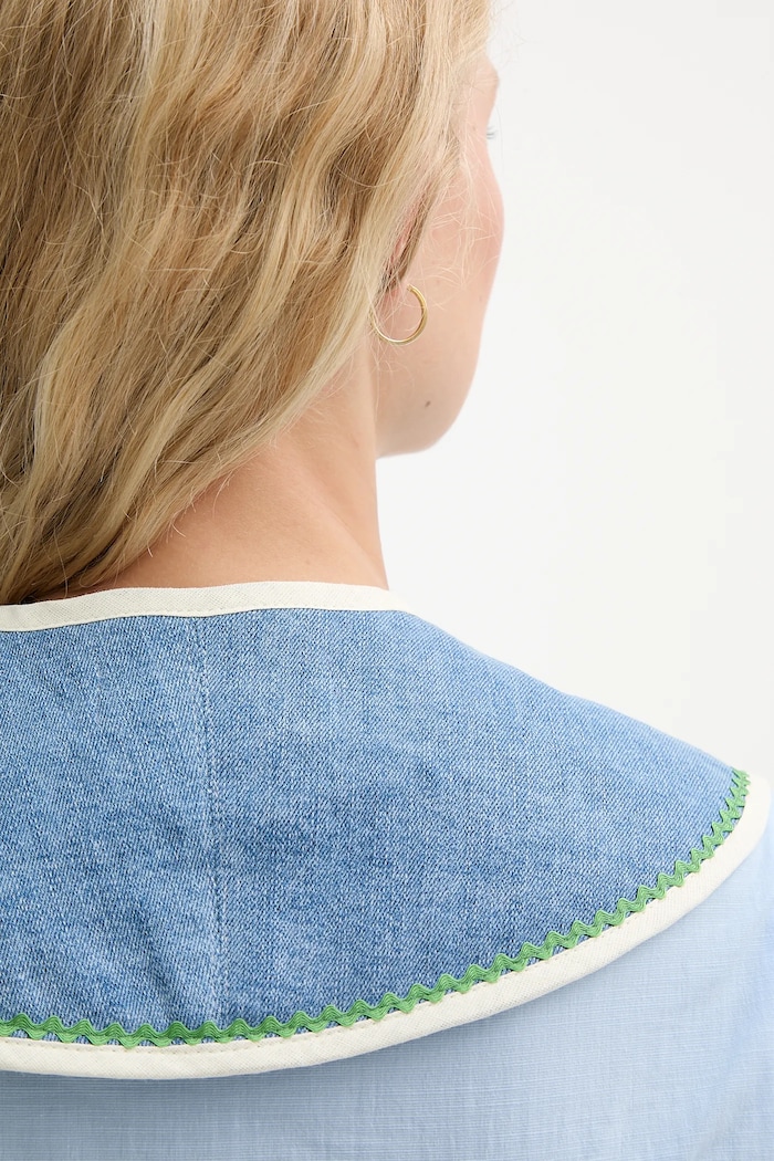 Accesorii Renewed guler decorativ din denim creative upcycling denim.collar.upc albastru