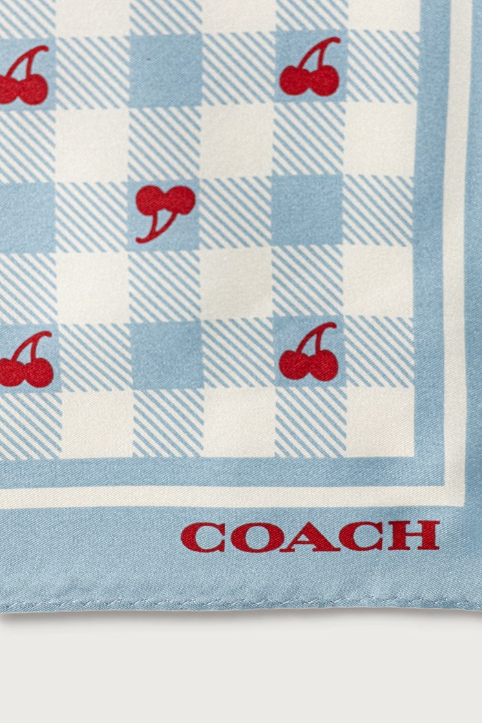 Coach Apaszka damska jedwabna 29CFG33 niebieski AA00