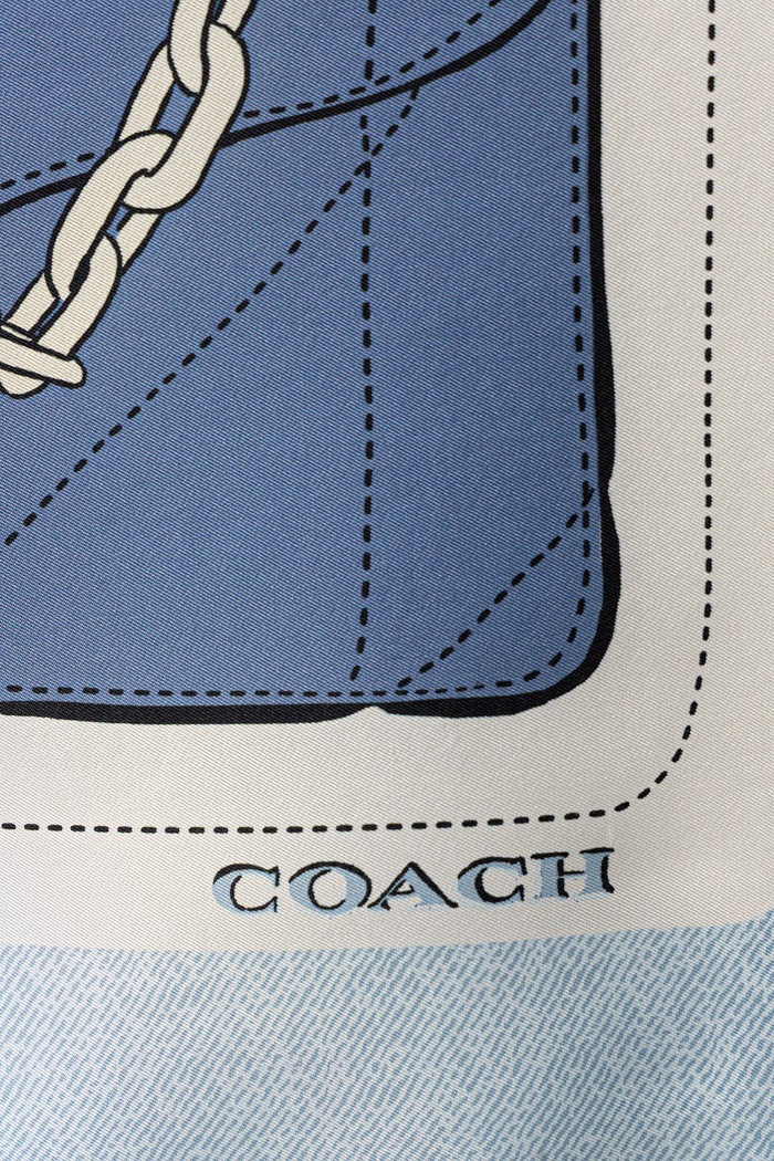 Coach Chusta damska jedwabna 29CFG26 niebieski AA00