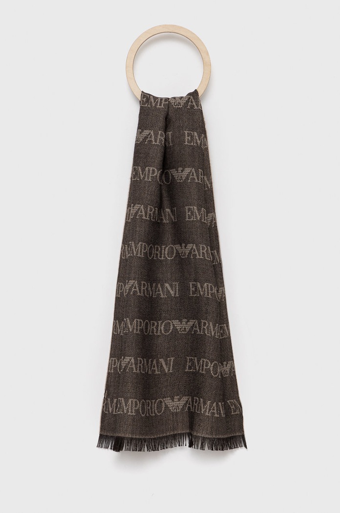Emporio Armani - Szal 625053.CC786 wełna brązowy 625053.CC786