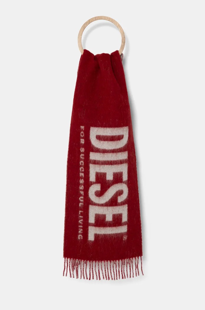 Diesel sciarpa in lana S-KOTT lana rosso A15119.0AJDX