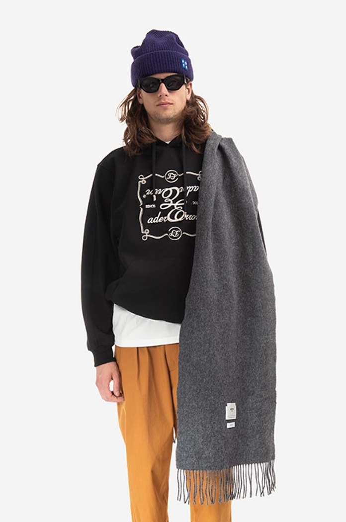 Ader Error szalik wełniany Muffler BLAFWMF01GR szary
