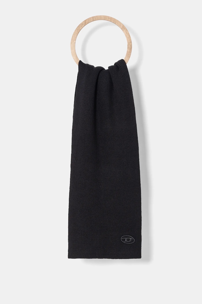 Vlnený šál Diesel K-CODER SCARF vlna čierna A05165.0DAOB