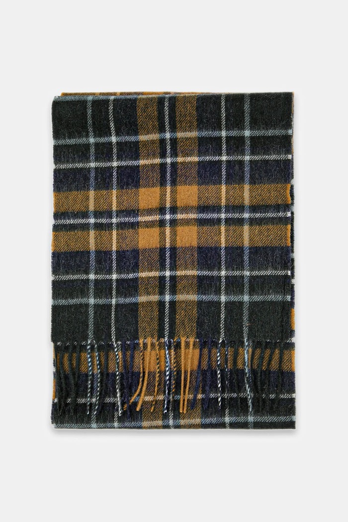 Vlněná šála Barbour USC0137 zelená AA00