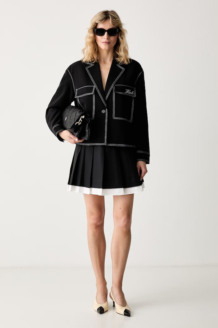 Karl Lagerfeld gonna plissettata IKON A3W12021 nero SS26