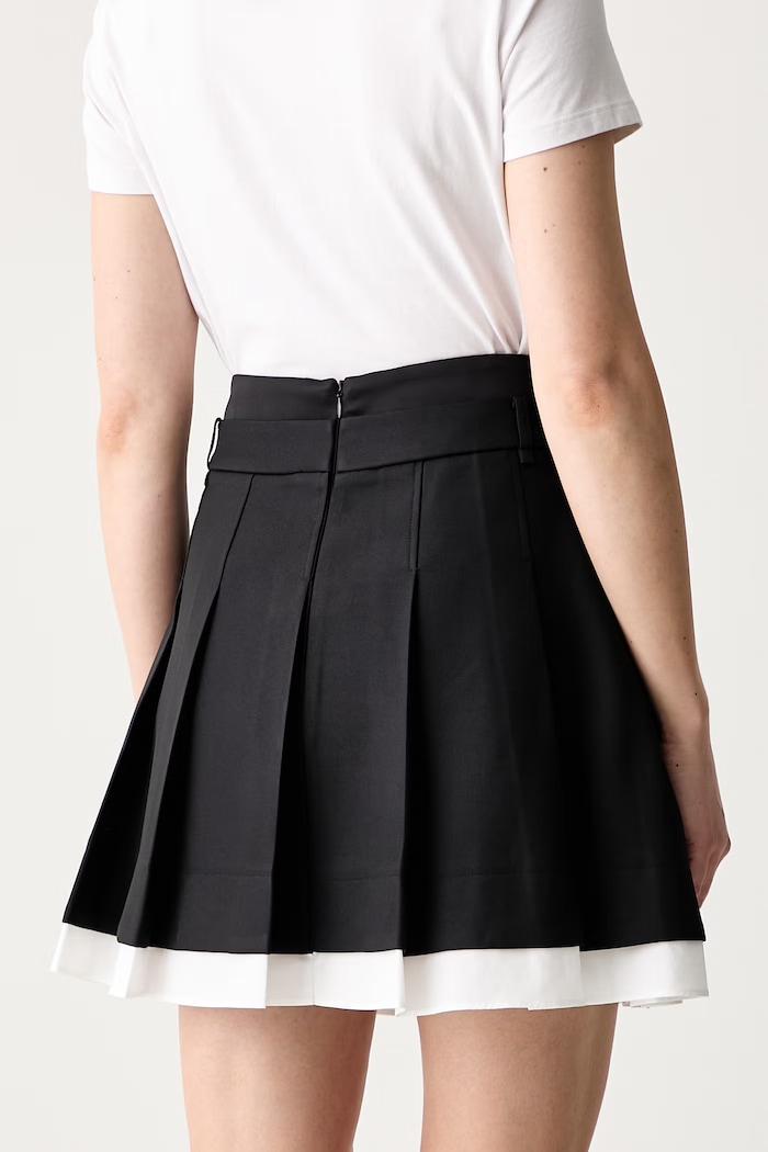 Ρούχα Karl Lagerfeld πλισέ φούστα IKON A3W12021 μαύρο