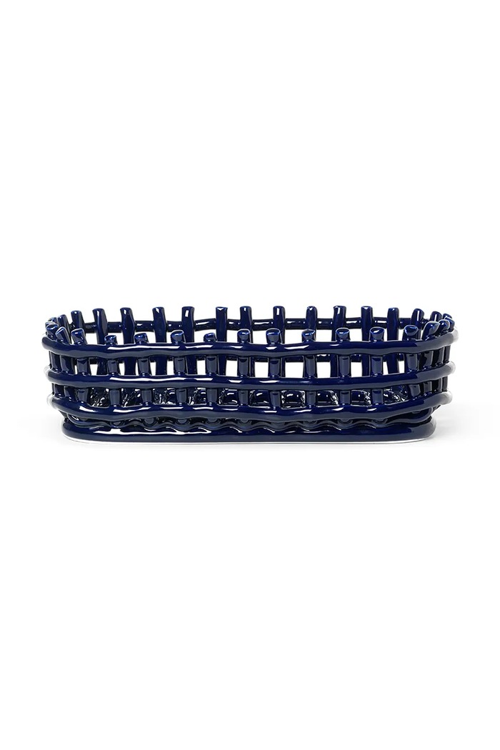 Košara za voće ferm LIVING Ceramic Basket mornarsko plava 1104264537
