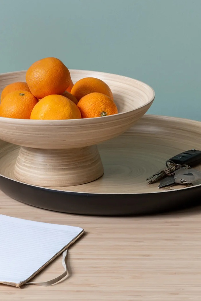 Kuchnia i bar Present Time misa ozdobna Fruit Bowl Puro 30 cm PT4142NT brązowy