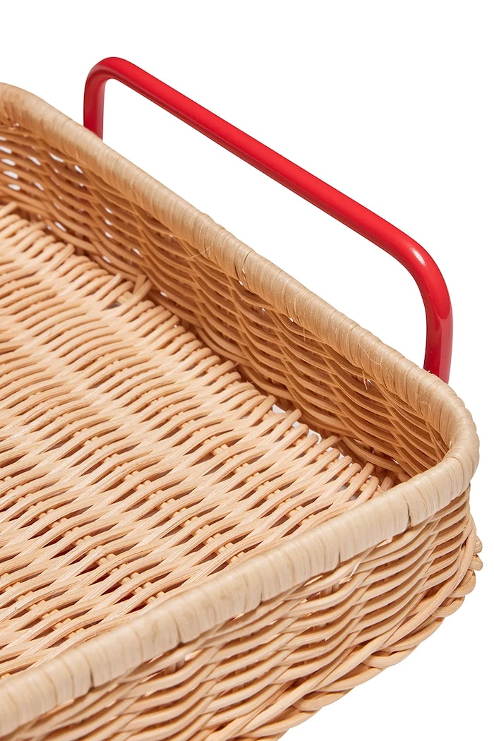 Hübsch dekoratív tálca Splint 42 x 27 x 10 cm 991913 piros AA00