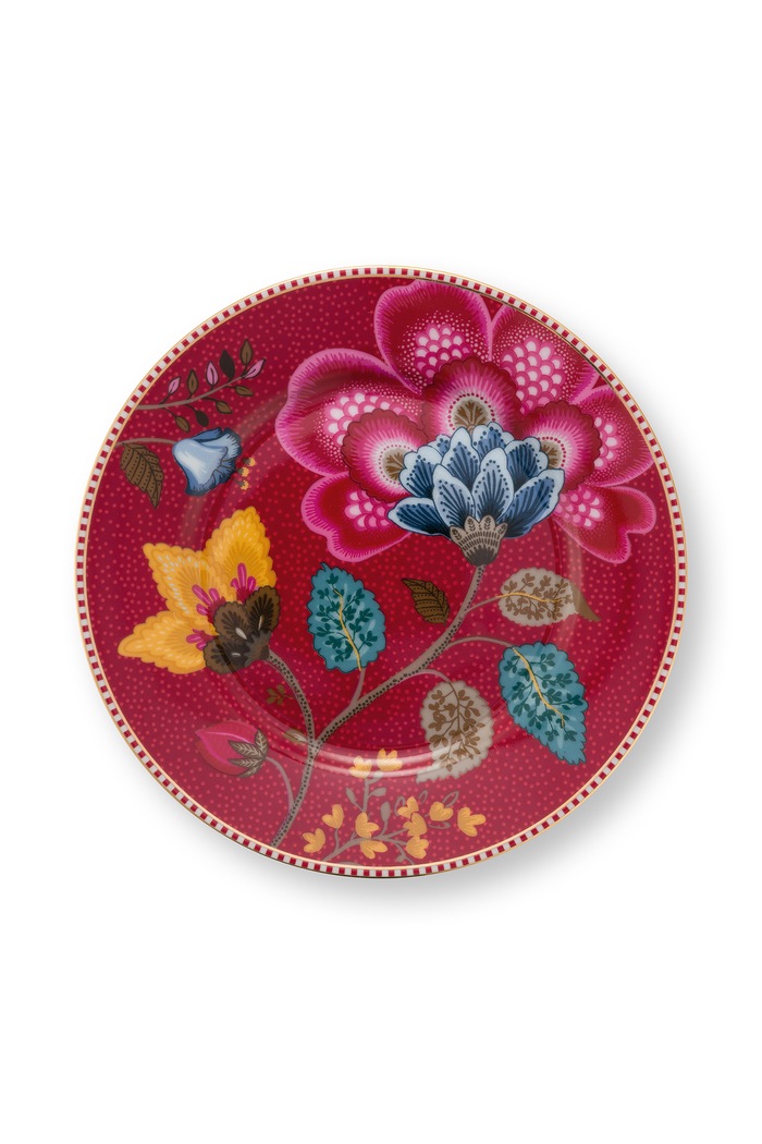 Pip Studio Etażerka do serwowania z porcelany Blooming Tales Fantasy 51018187 czerwony AA00