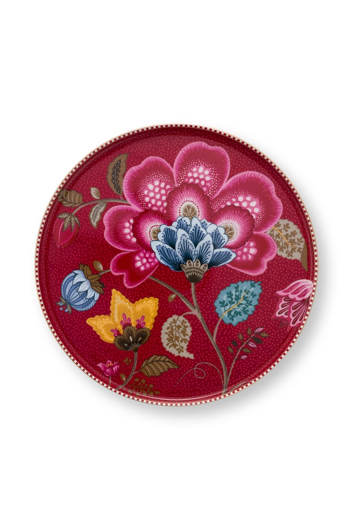 Pip Studio Patera do serwowania z porcelany Blooming Tales Fantasy 21 cm 51010034 czerwony AA00