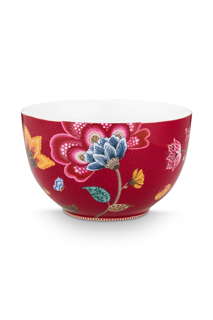 Pip Studio Miska z porcelany Blooming Tales Fantasy 23 cm 51003363 czerwony AA00
