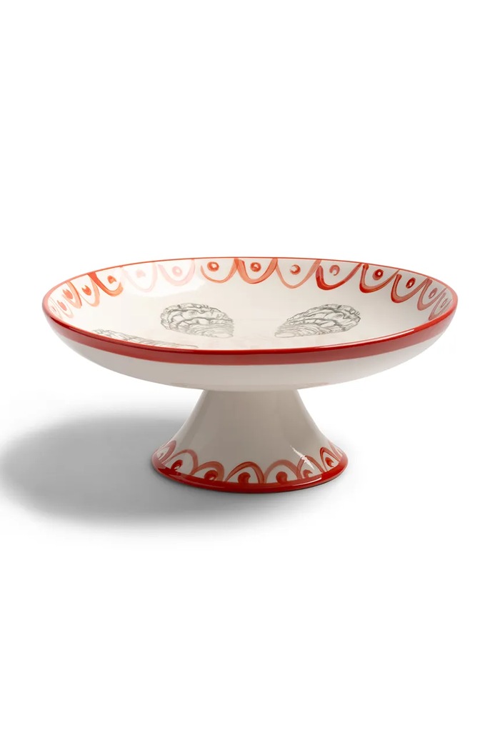 &k amsterdam Misa na owoce z porcelany Sirene Oyster czerwony 2193.11
