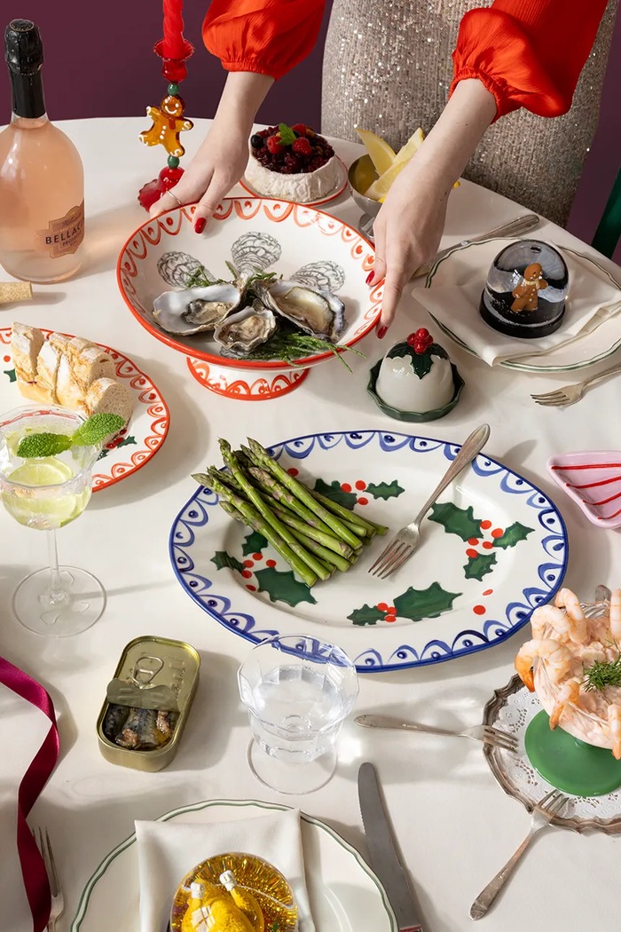 Misa na owoce z porcelany Sirene Oyster &k amsterdam czerwony 2193.11