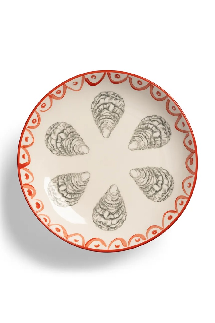&k amsterdam Misa na owoce z porcelany Sirene Oyster 2193.11 czerwony AA00