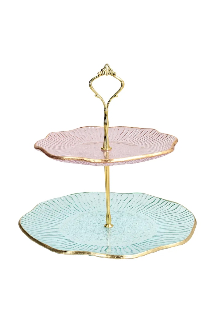 Tognana platou cu picior din sticlă 25 cm multicolor GL5AL253039A