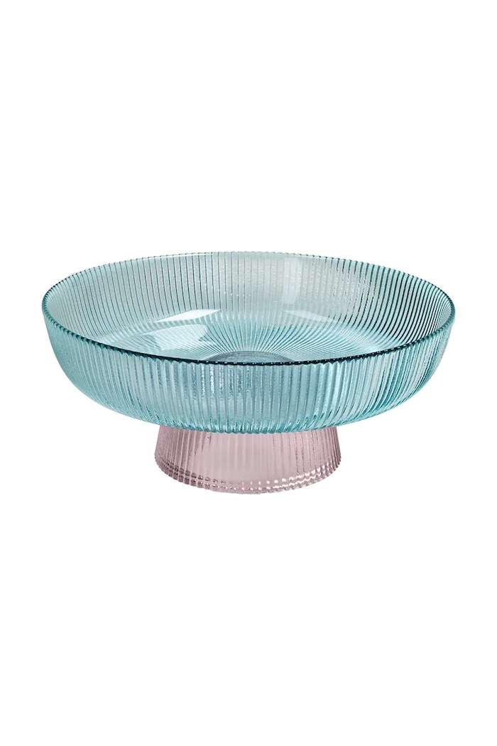 Tognana bol de servire pentru fructe din sticlă colorată 26 x 11 cm albastru GL5PFAL3039A