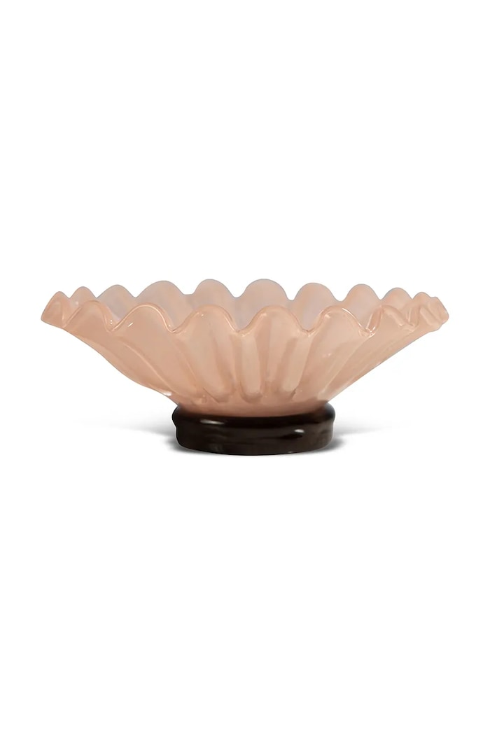 Byon bol de servire pentru fructe din sticlă suflată 18 x 18 x 8,5 cm roz 5280606207