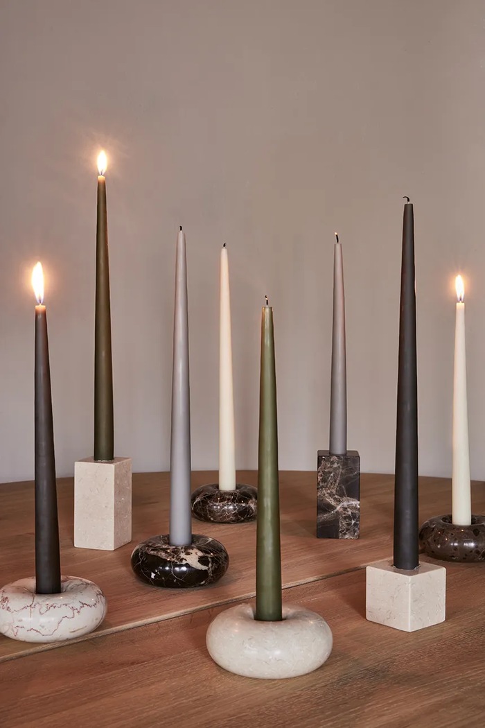 Home SPA Sada svíček OYOY Fukai Candles L 2-pack L301383 šedá