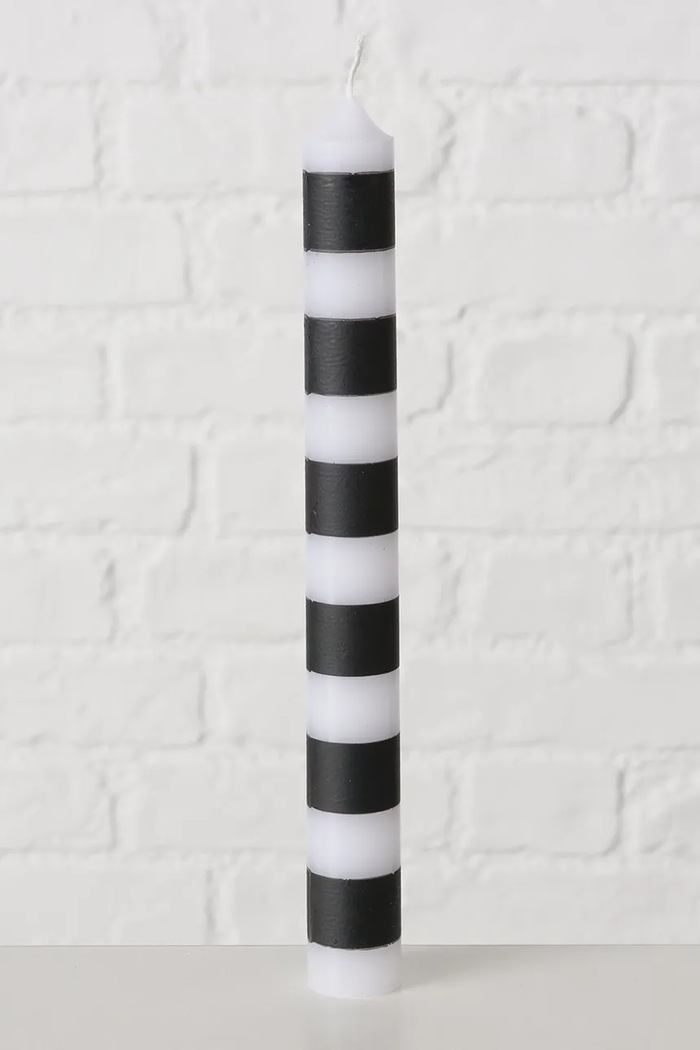 Set de lumânări Stripy 20 cm 4-pack Boltze 2051294 negru