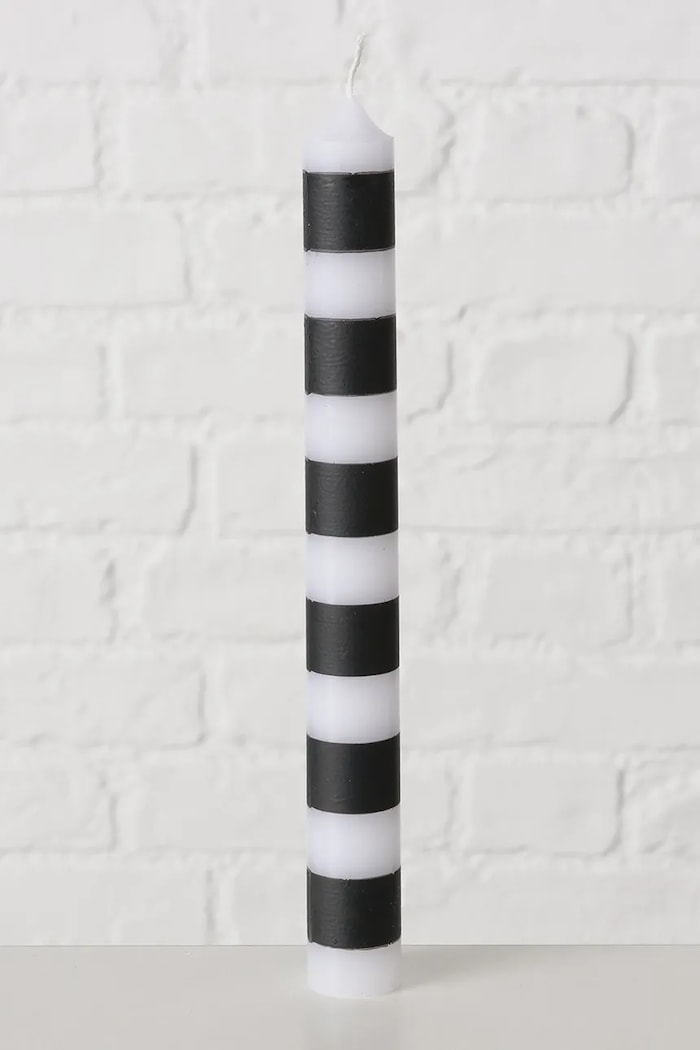 Set de lumânări Stripy 20 cm 4-pack Boltze 2051294 negru