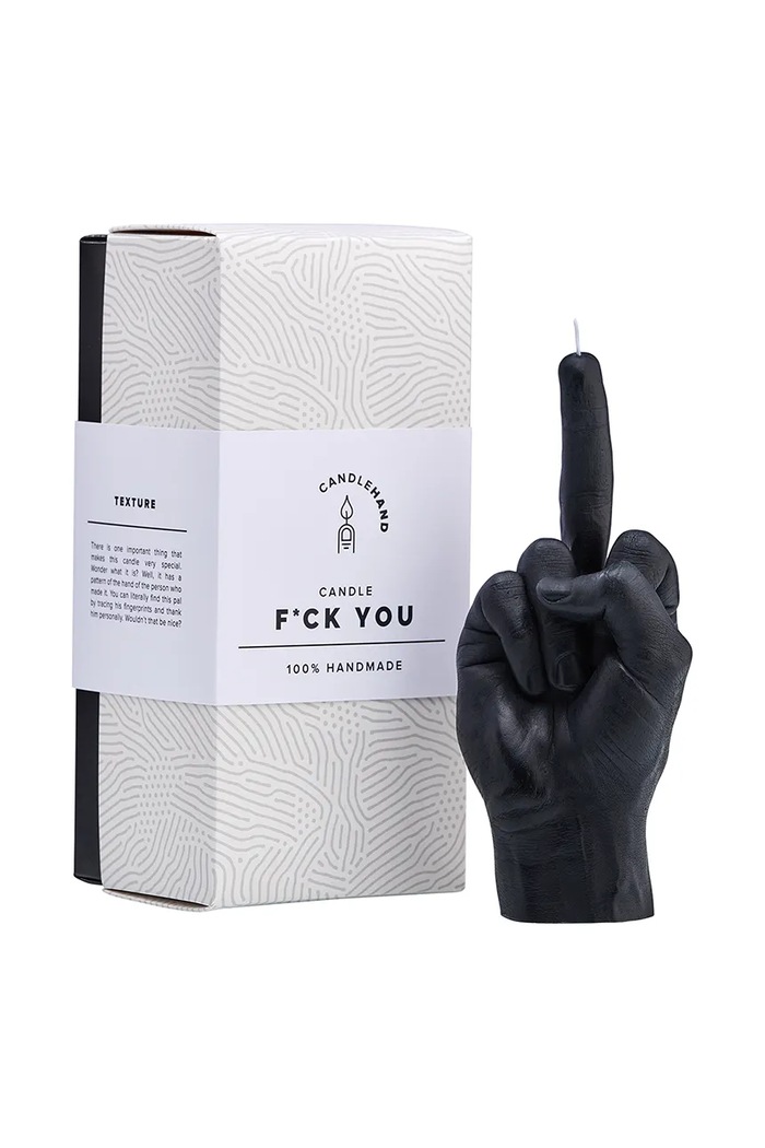 Home SPA CandleHand candela decorativa F*ck you 380 g fck.black nero