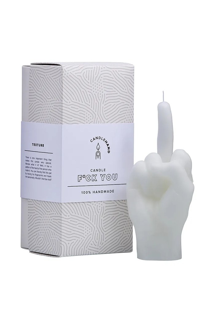 Home SPA Ozdobná sviečka CandleHand F*ck you 380 g fck.white biela