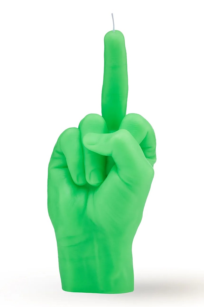 Ukrasna svijeća CandleHand F*ck you 380 g. zelena fck.fl.green