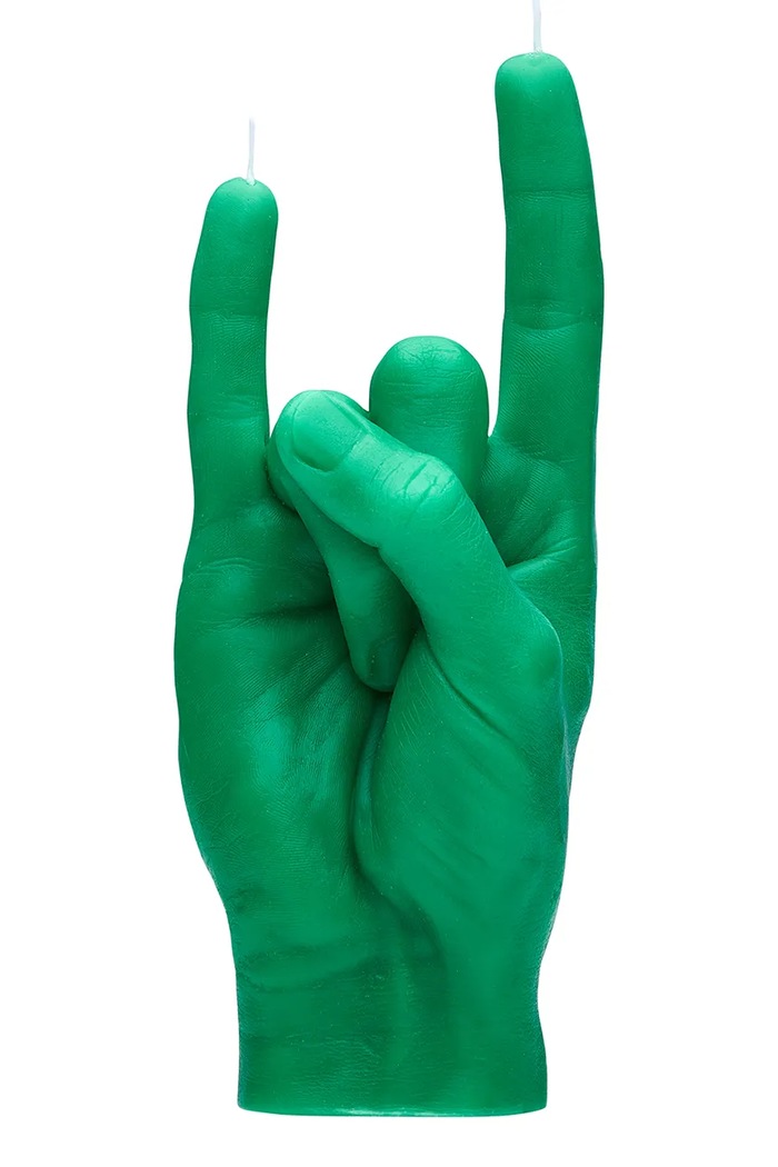 Dekorativní svíčka CandleHand You Rock 310 g zelená rck.green