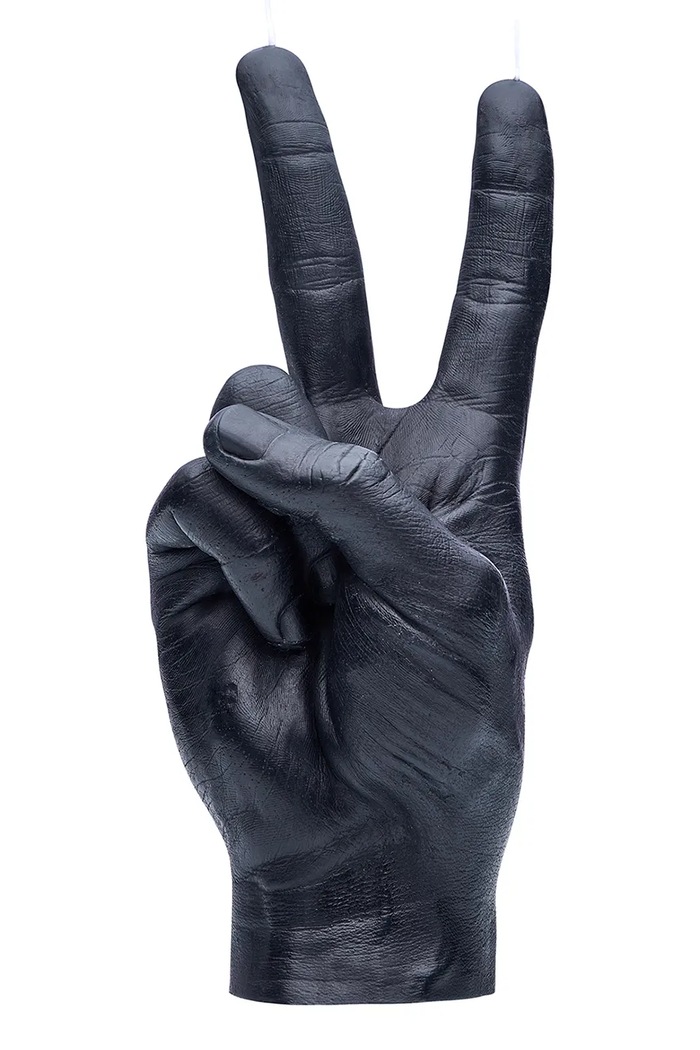 Ozdobná sviečka CandleHand Peace 360 g čierna vic.black