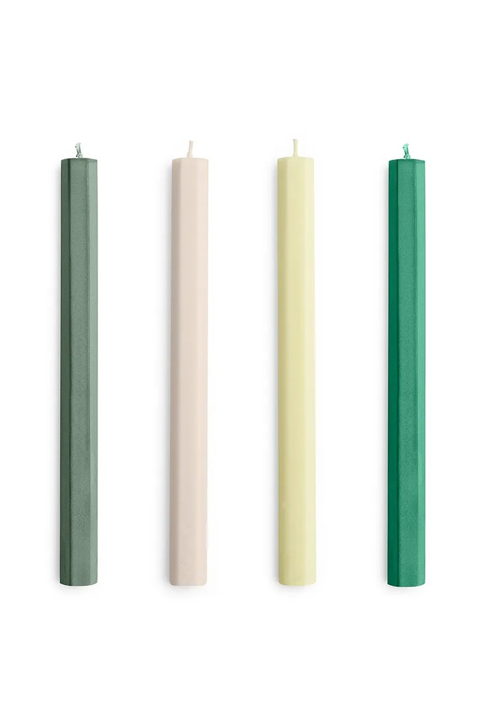 HAY set de lumânări Hexagon Candle 2,2 x 24 cm 4-pack verde AE730.F444