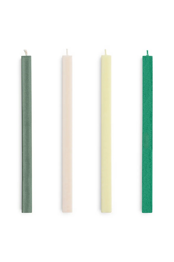 HAY set de lumânări Square Candle 2,2 x 24 cm 4-pack verde AE729.F444