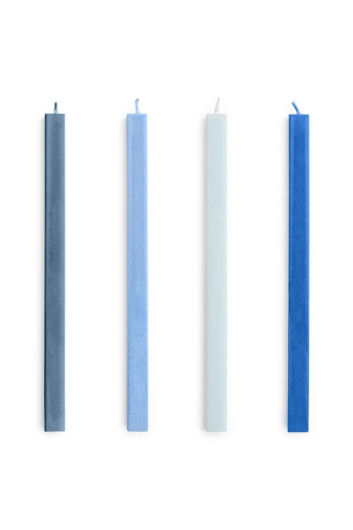 HAY zestaw świec Square Candle 2,2 x 24 cm 4-pack niebieski AE729.F445