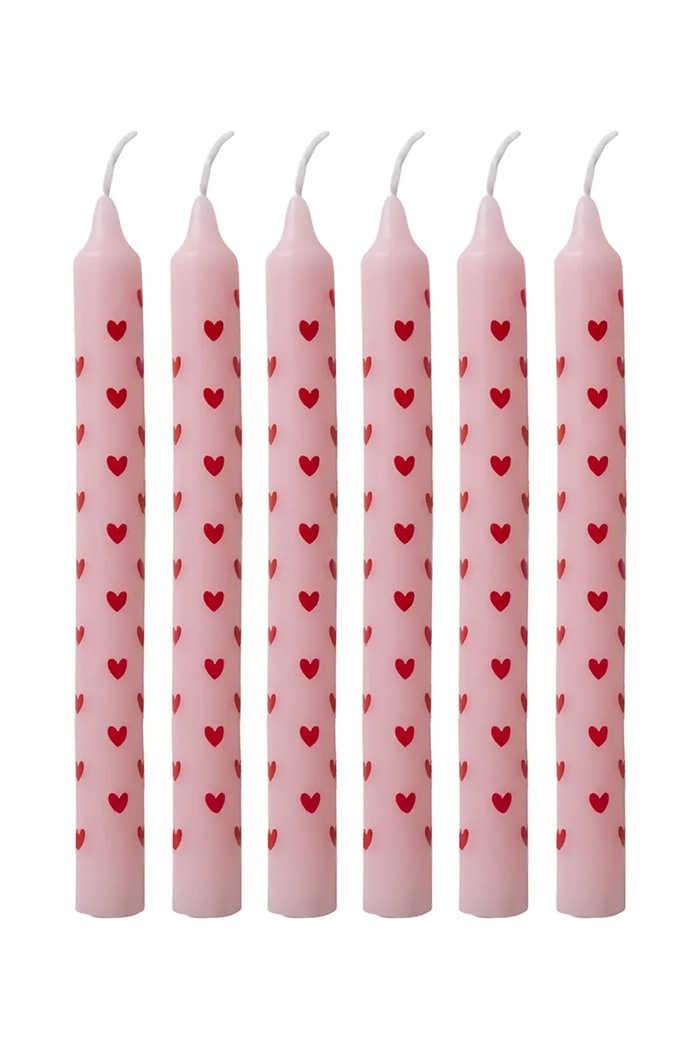 Rice díszgyertya-készlet Heart 15,5 x 3 x 7,5 cm 12 db többszínű CDPRI.SHEA