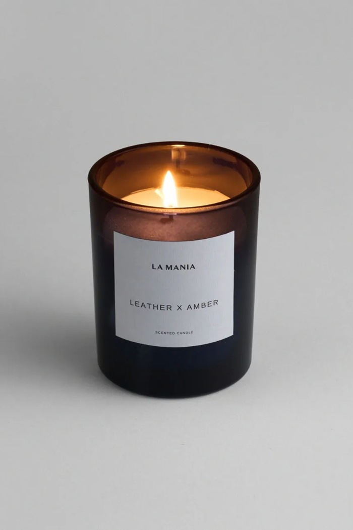Αρωματικό κερί La Mania Leather&Amber 180 g 5905549432471 σκούρο μπλε AA00