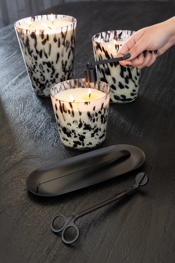 Home SPA J-Line Zestaw do pielęgnacji świec z podstawką 55787 czarny