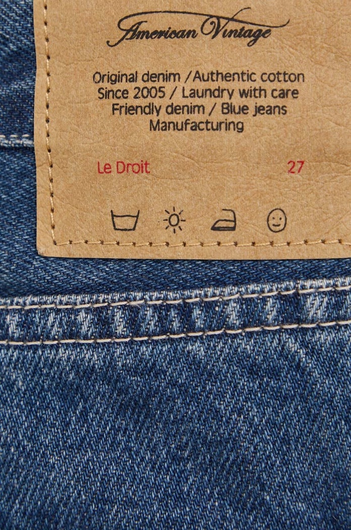American Vintage blugi din bumbac albastru JOY11F