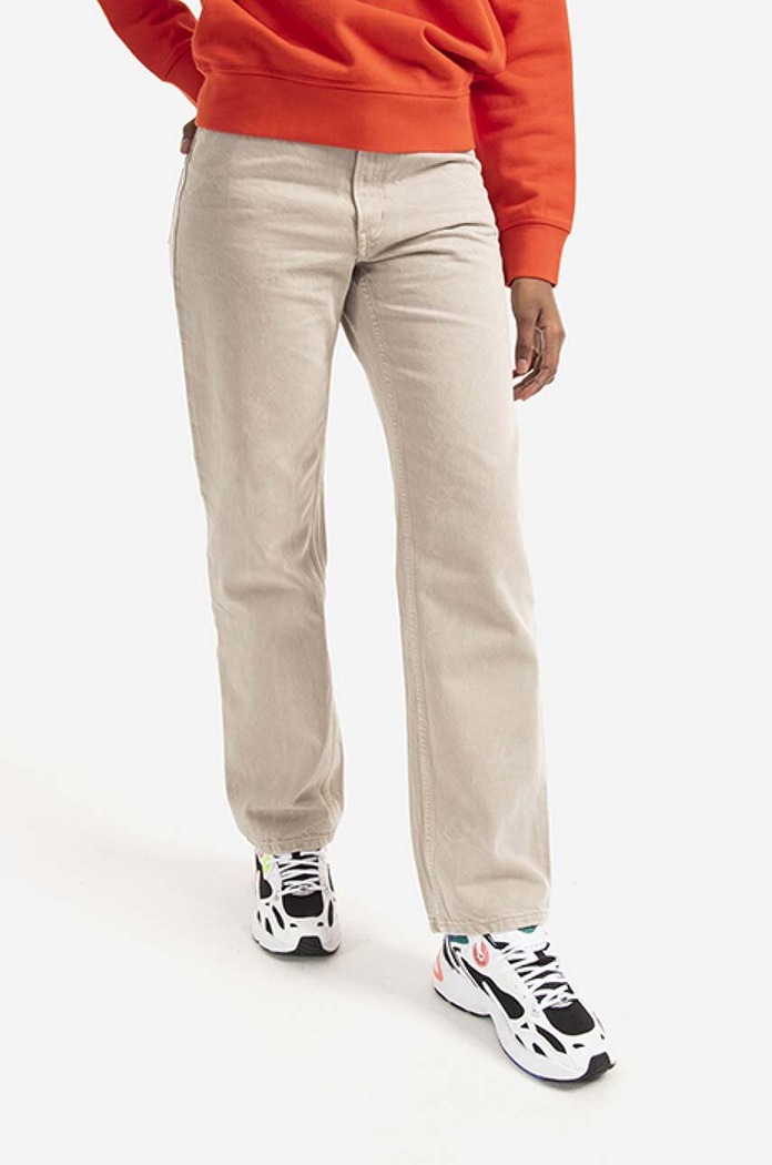 Bavlněné džíny Wood Wood Ilo Rigid Denim 12211305.7051 béžová