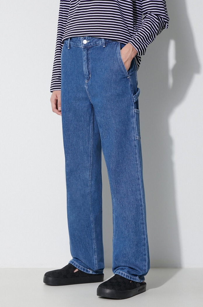 Τζιν παντελόνι Carhartt WIP I031251 W Pierce Pant Straight μπλε I031251