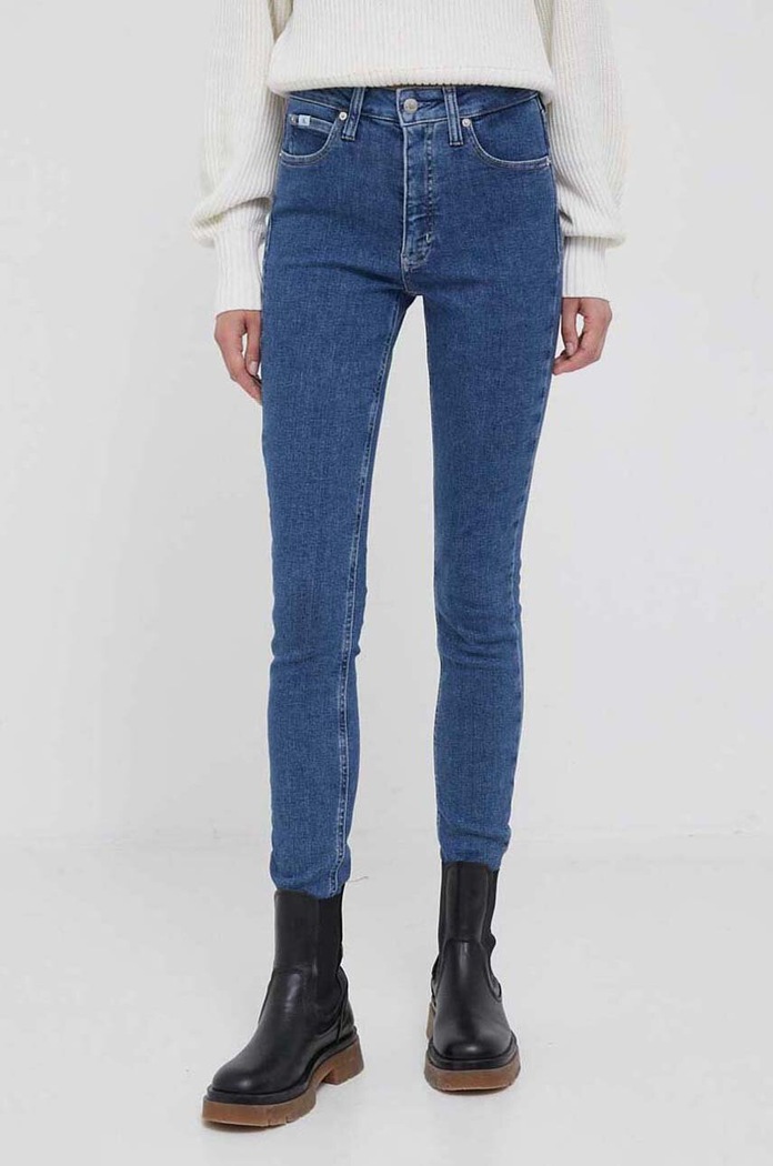 Rifle Calvin Klein Jeans modrá J20J221585
