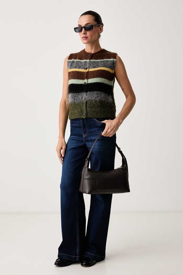 Mos Mosh Jeansy wide leg damskie 166400 niebieski AW26