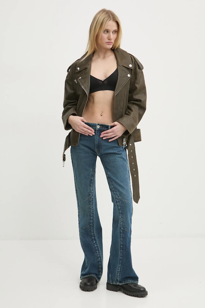 Džíny Y/Project EVERGREEN HOOK AND EYE SLIM JEANS 107PA002 modrá AA00