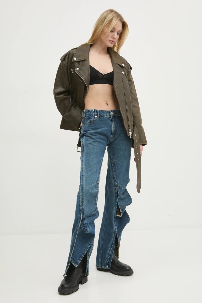 Džíny Y/Project EVERGREEN HOOK AND EYE SLIM JEANS modrá 107PA002