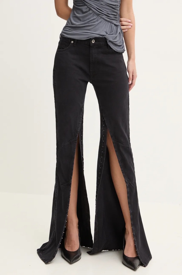 Τζιν παντελόνι Y/Project EVERGREEN HOOK AND EYE SLIM JEANS μαύρο 107PA002