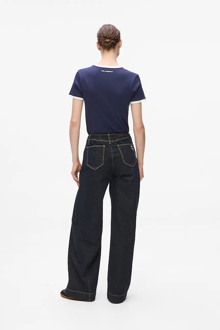 Karl Lagerfeld jeansy bawełniane IKON A4W10098 granatowy AA00