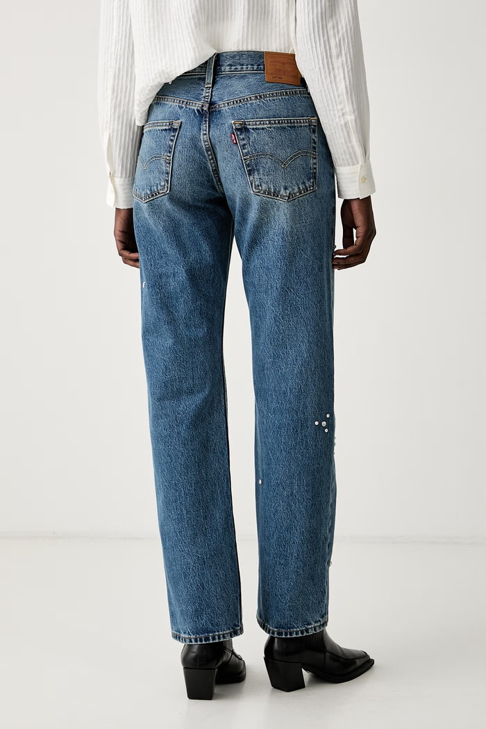 Odjeća Levi's straight traperice za žene 501® 90S A1959.0146 plava