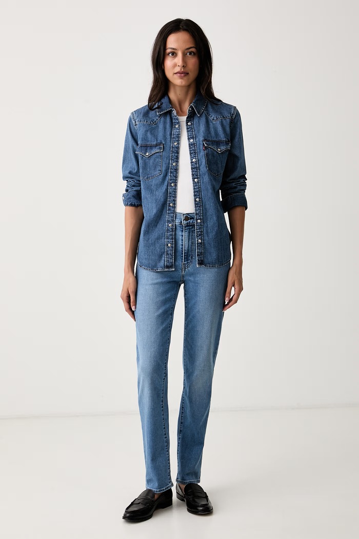 Levi's slim fit traperice za žene 722 HIGH RISE SLIM 008MC plava AA00