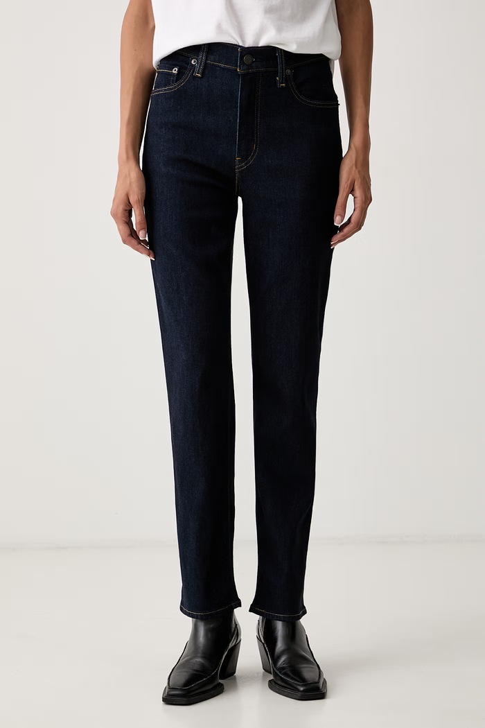 Levi's slim fit γυναικεία 722 HIGH RISE SLIM σκούρο μπλε 008MC