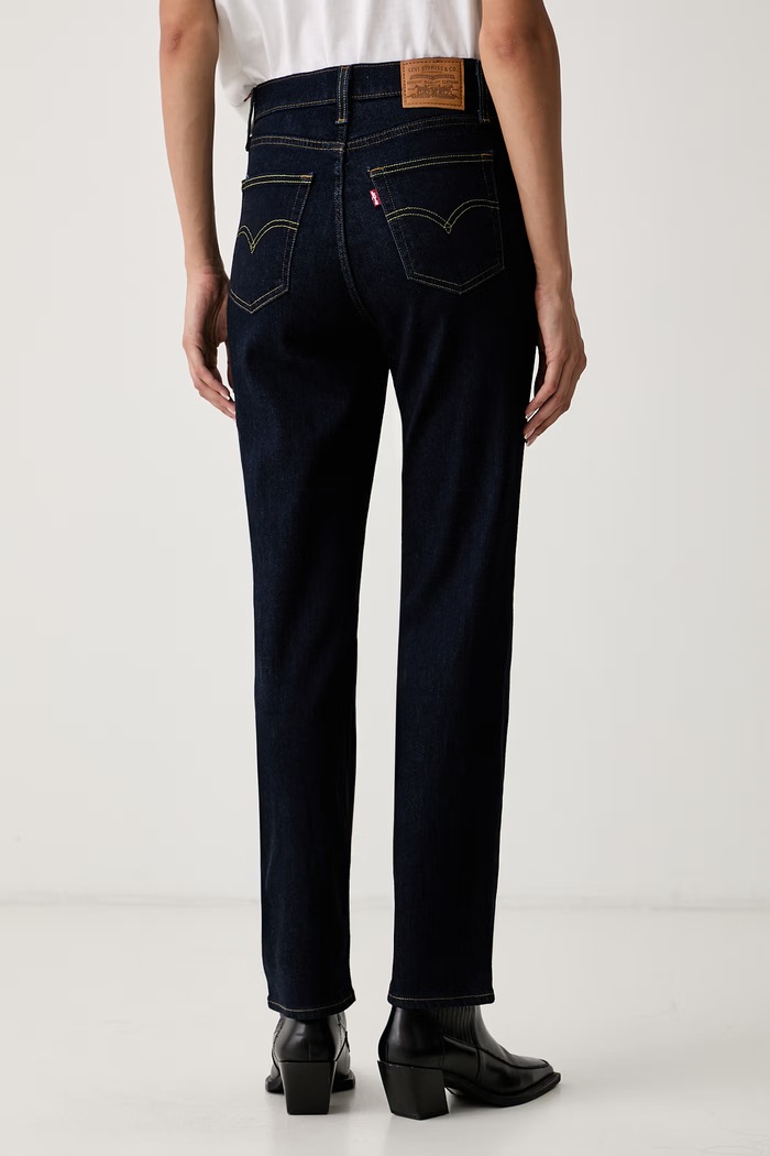Ρούχα Levi's slim fit γυναικεία 722 HIGH RISE SLIM 008MC σκούρο μπλε