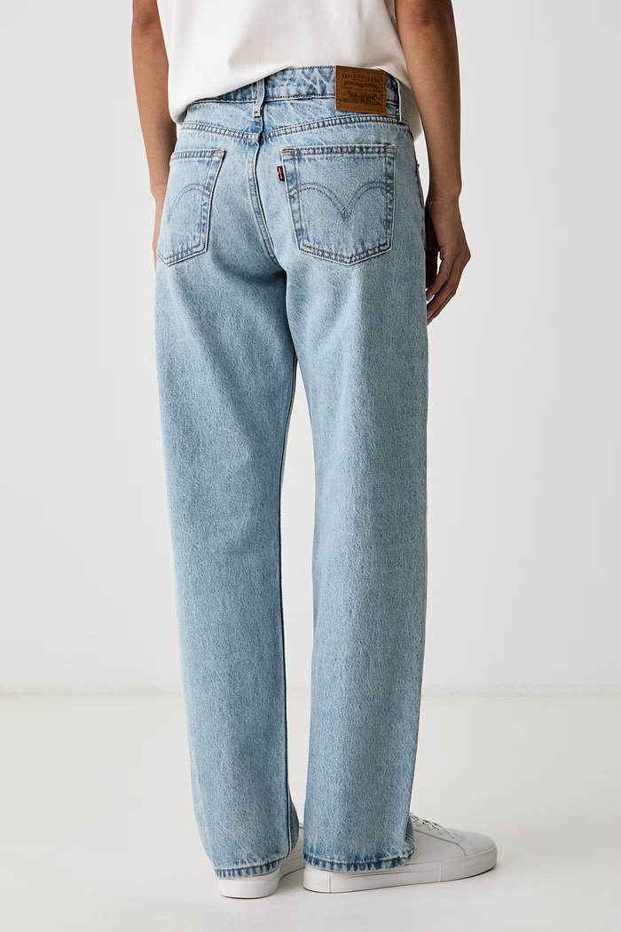 Îmbrăcăminte Levi's Blugi straight pentru femei LOW STRAIGHT 0083P albastru
